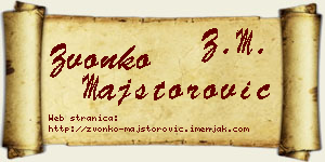Zvonko Majstorović vizit kartica